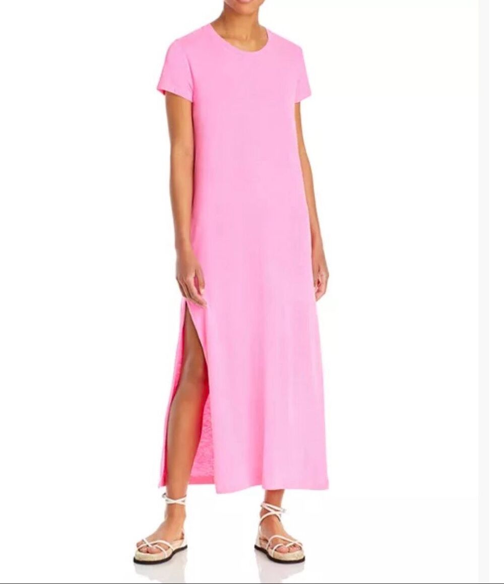 Tuckernuck Pomander Place Pink Side Slit Crewneck Midi Tee Dress Women’s Size S